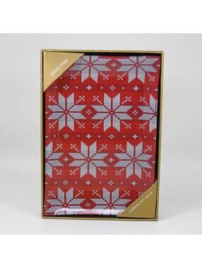 Fringe Studio Nordic Snowflakes Holiday Star Sweater Glass Trinket Tray 6"x4"